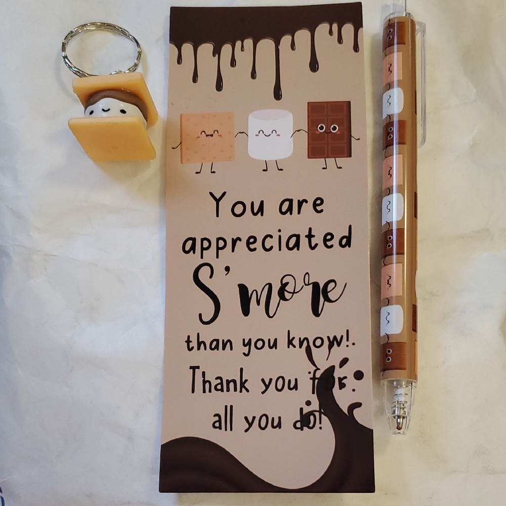 3 Pc S'mores Set Keychain Pen Bookmark New